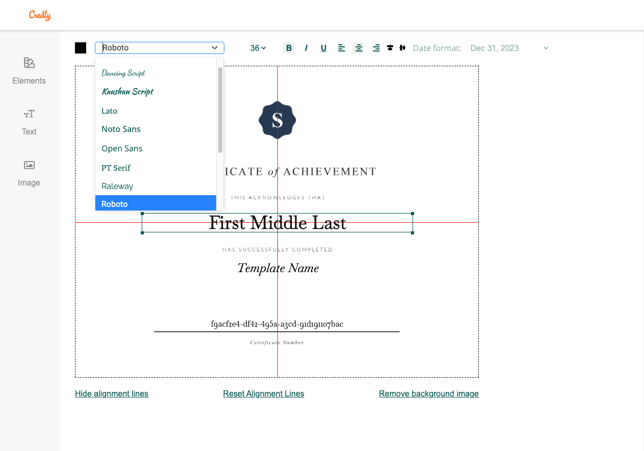 image of certificate maker editor